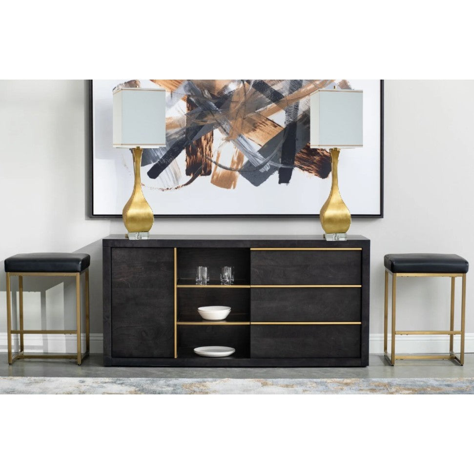 Gold Leaf Table Lamp 43"H