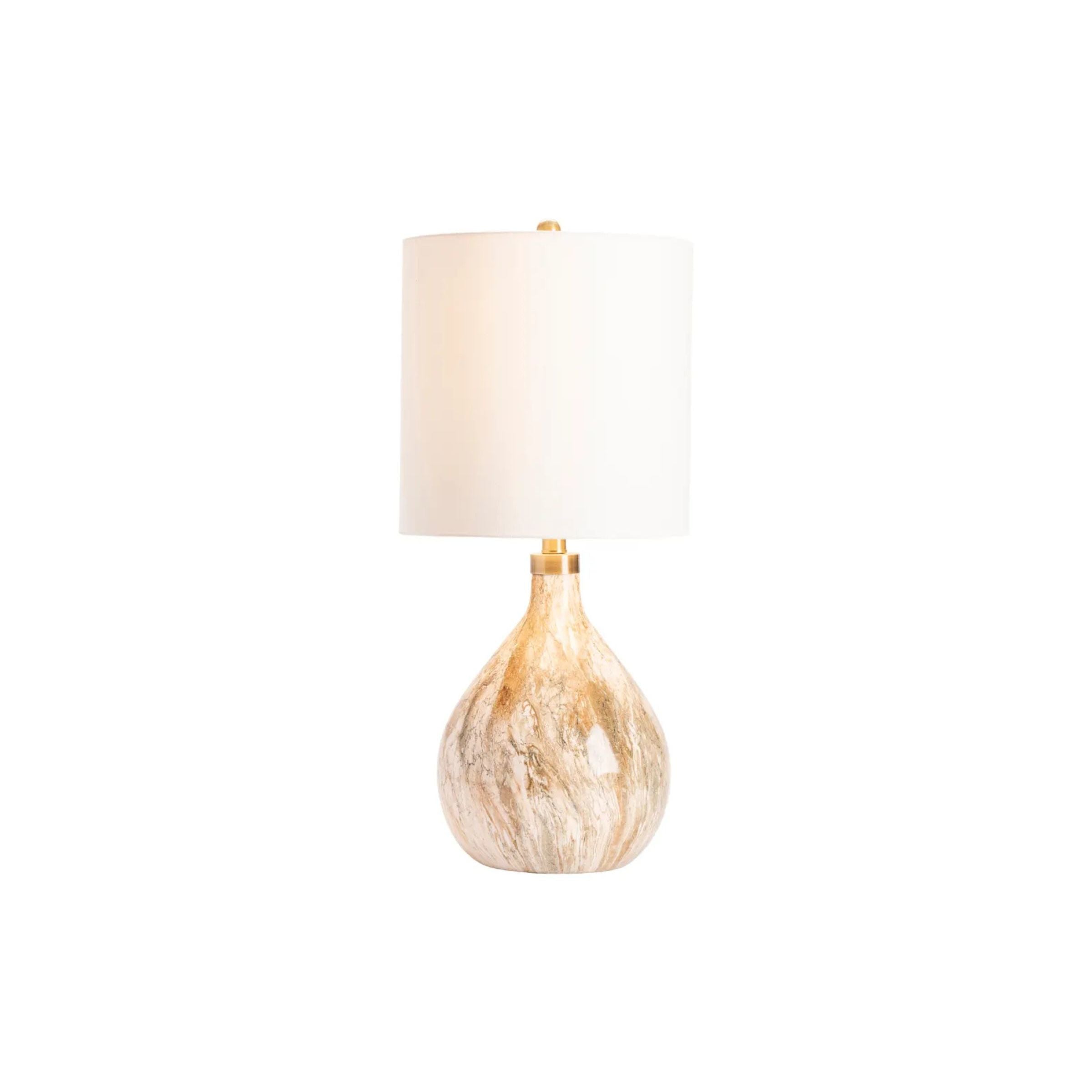 Tan Marbled Look Table Lamp 32.5"H
