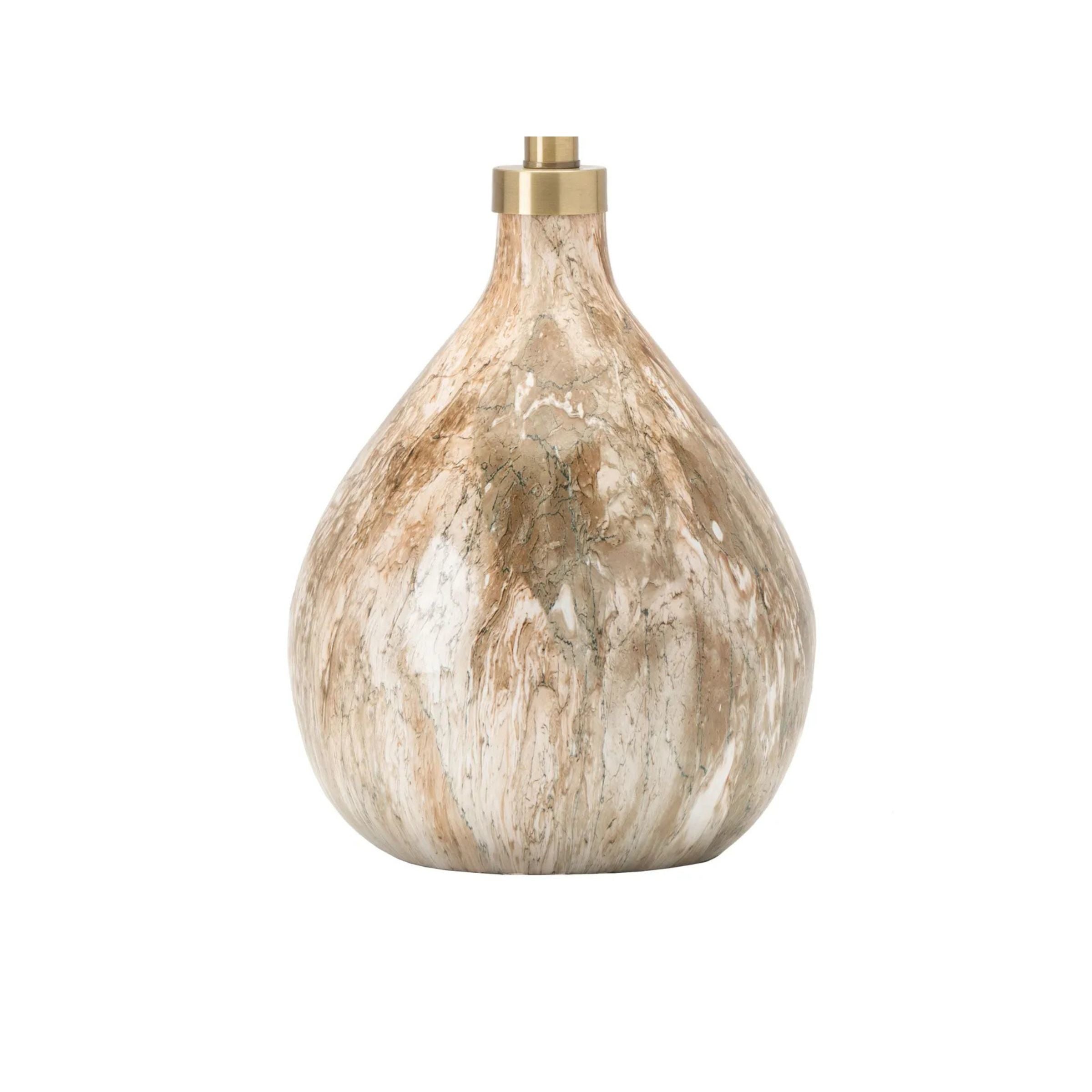 Tan Marbled Look Table Lamp 32.5"H