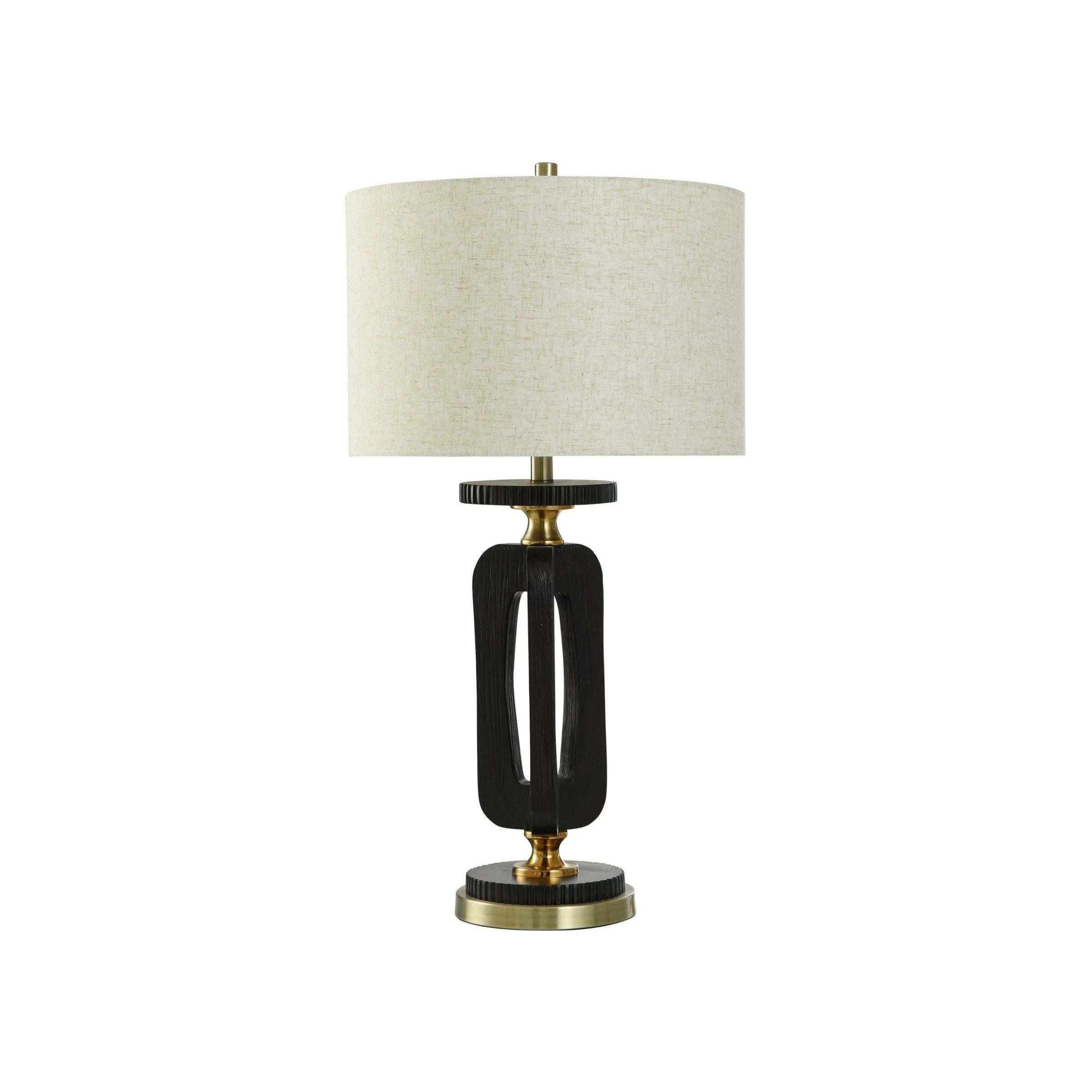 Black and Brass Table Lamp 32"H