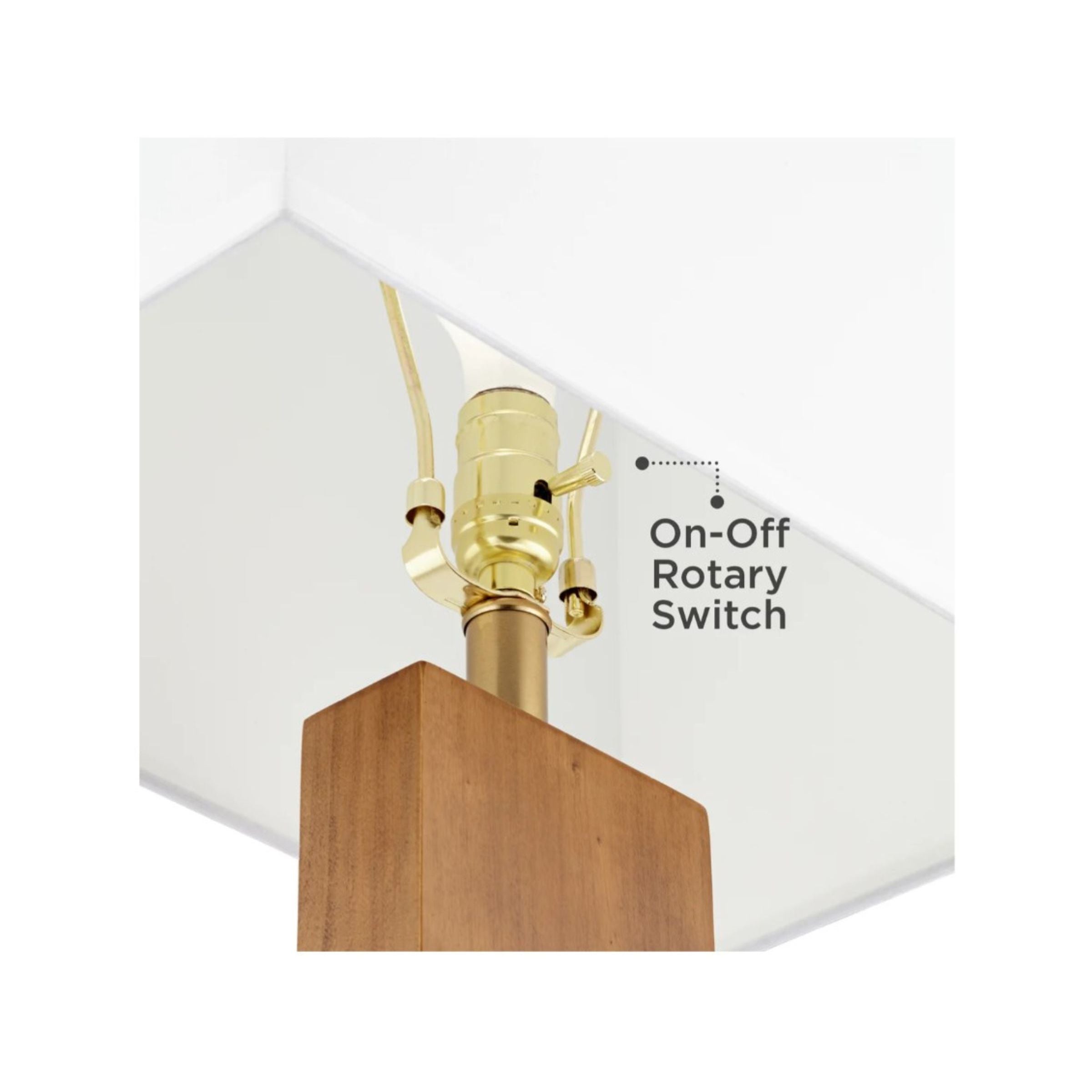 Wood and Brass Column USB Table Lamp 29"H