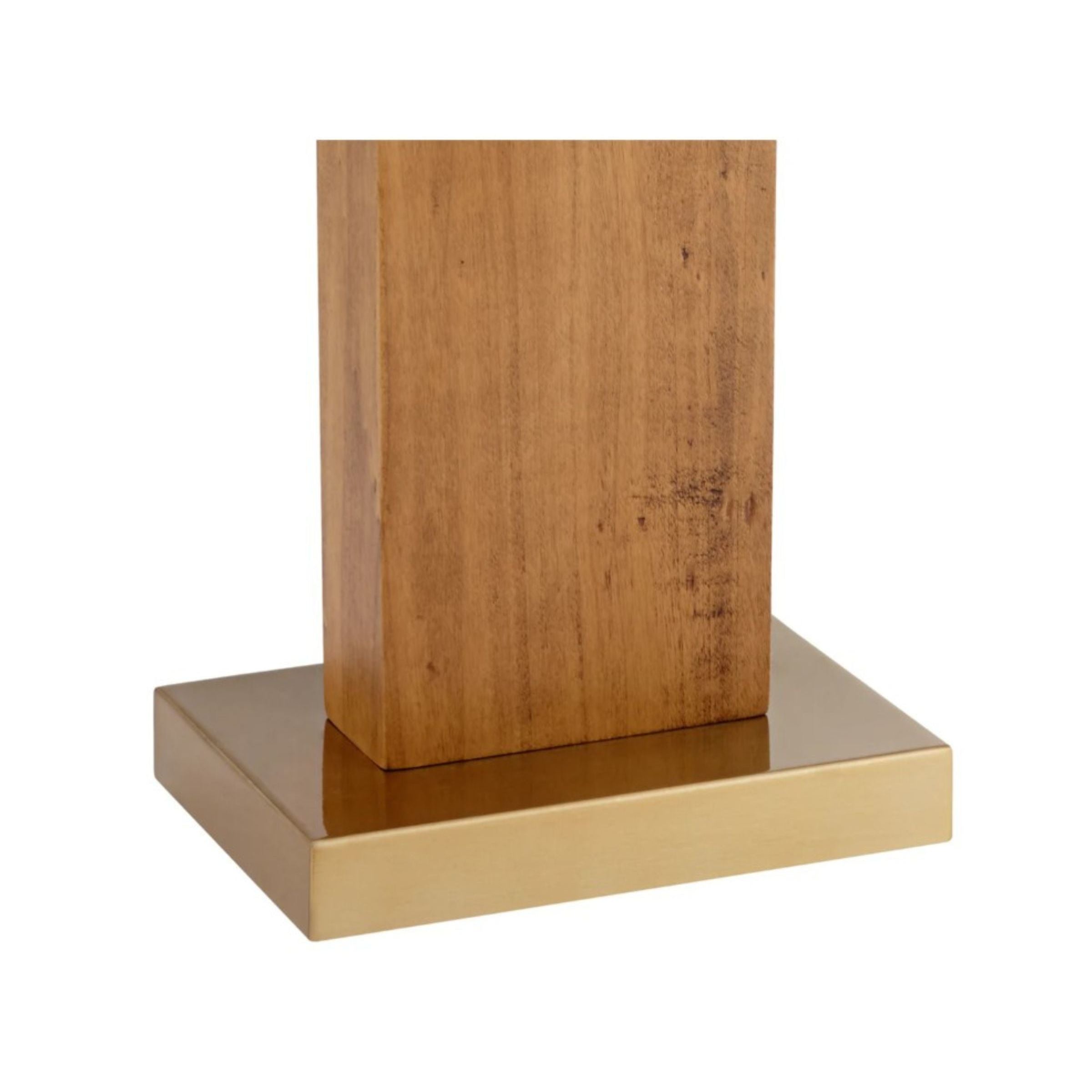 Wood and Brass Column USB Table Lamp 29"H