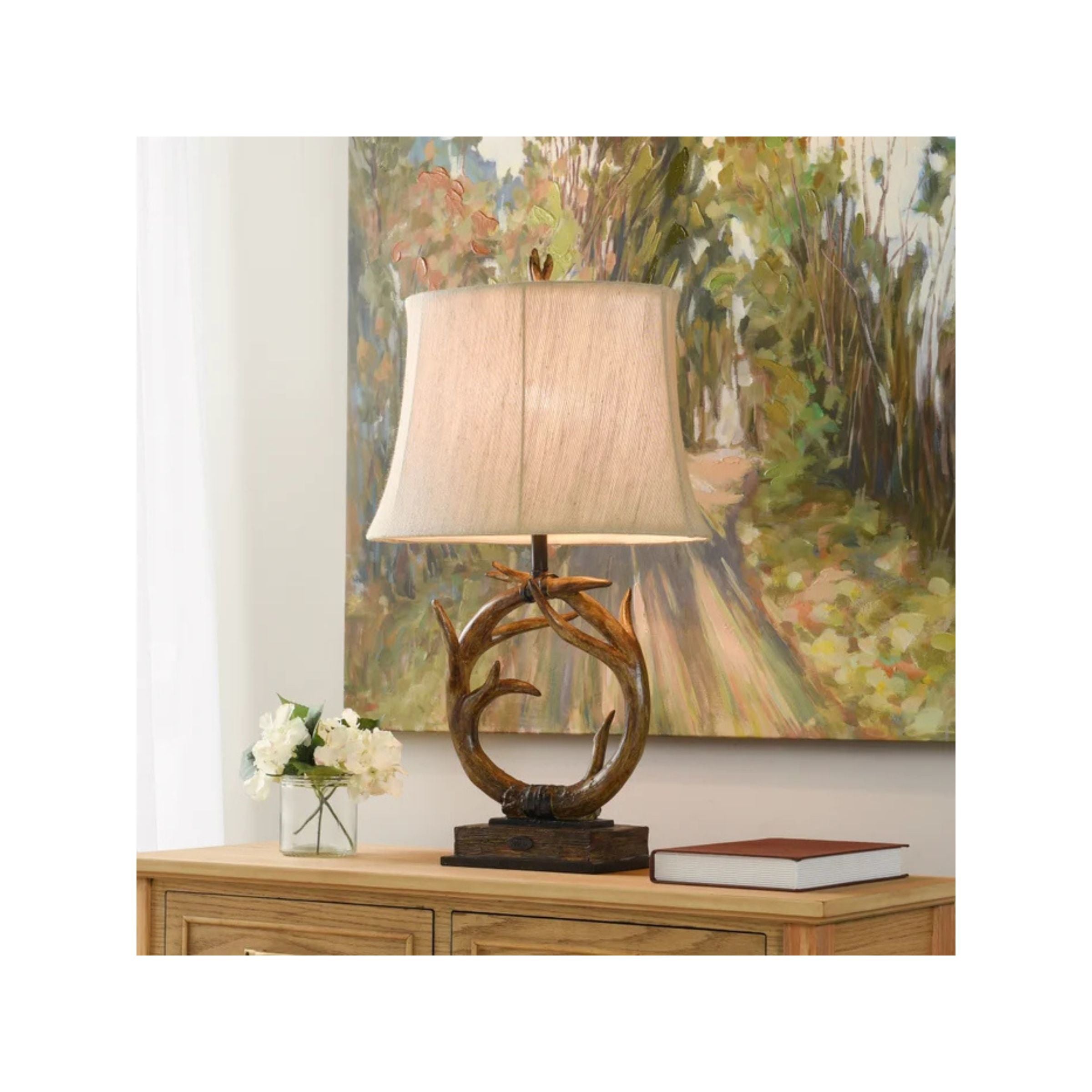 Antler Table Lamp 30"H
