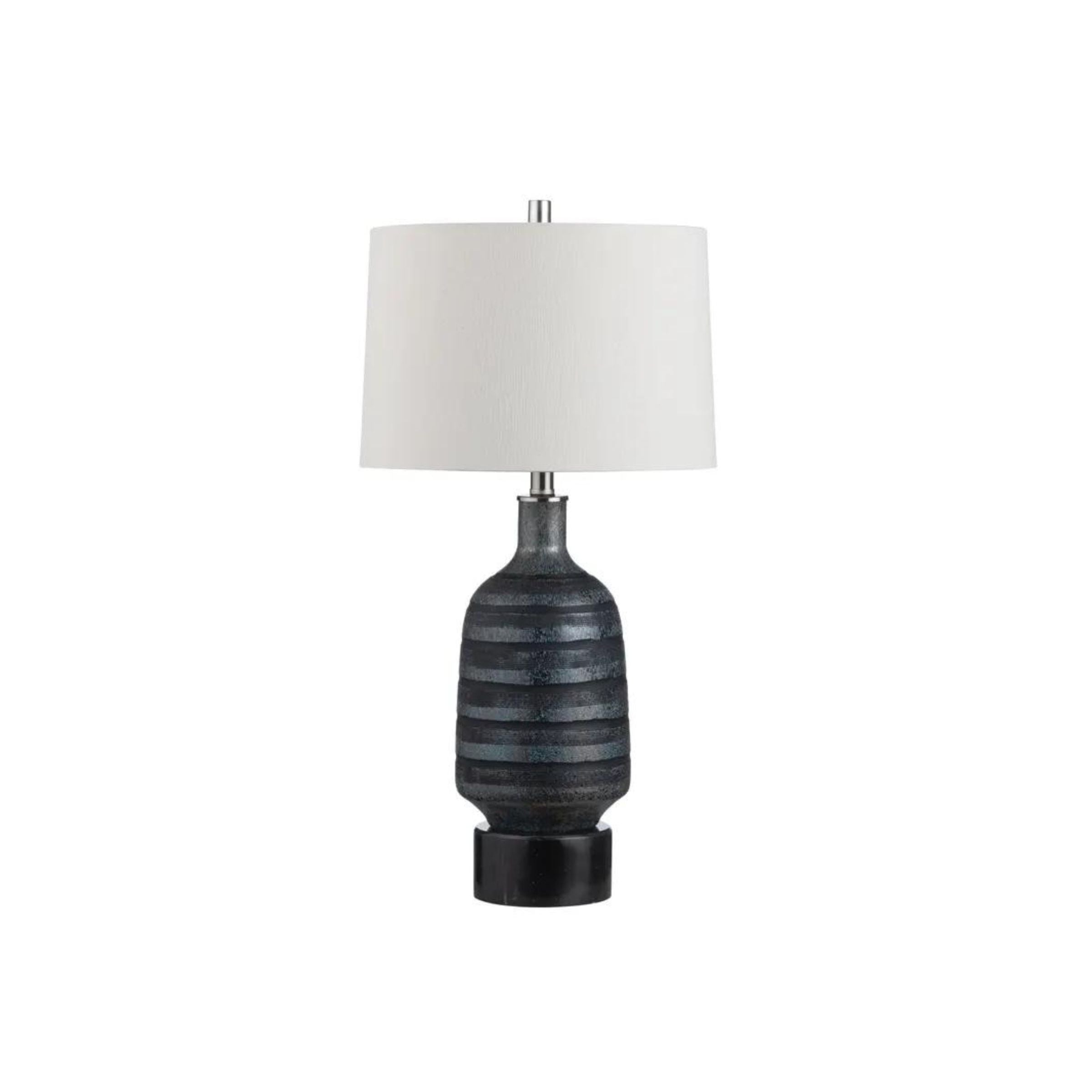 Black and Silver Stripe Table Lamp 29.5"H