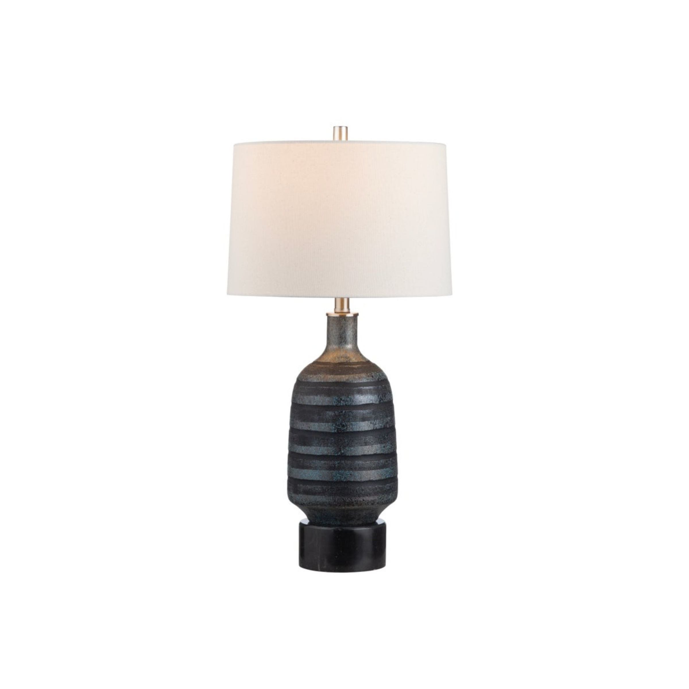 Black and Silver Stripe Table Lamp 29.5"H