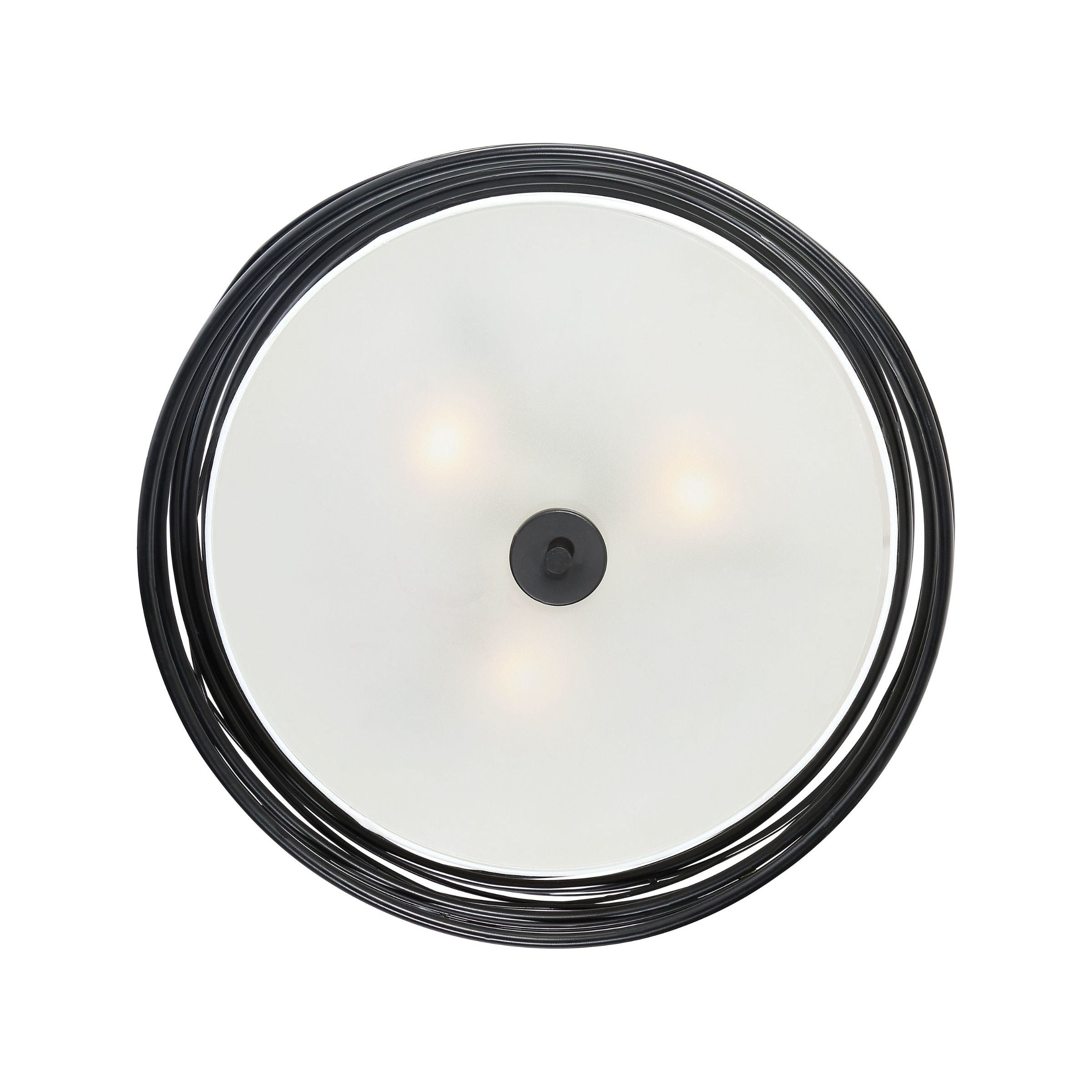 Spiral Black Semi-Flush Mount Light 20"W x 10.25"H