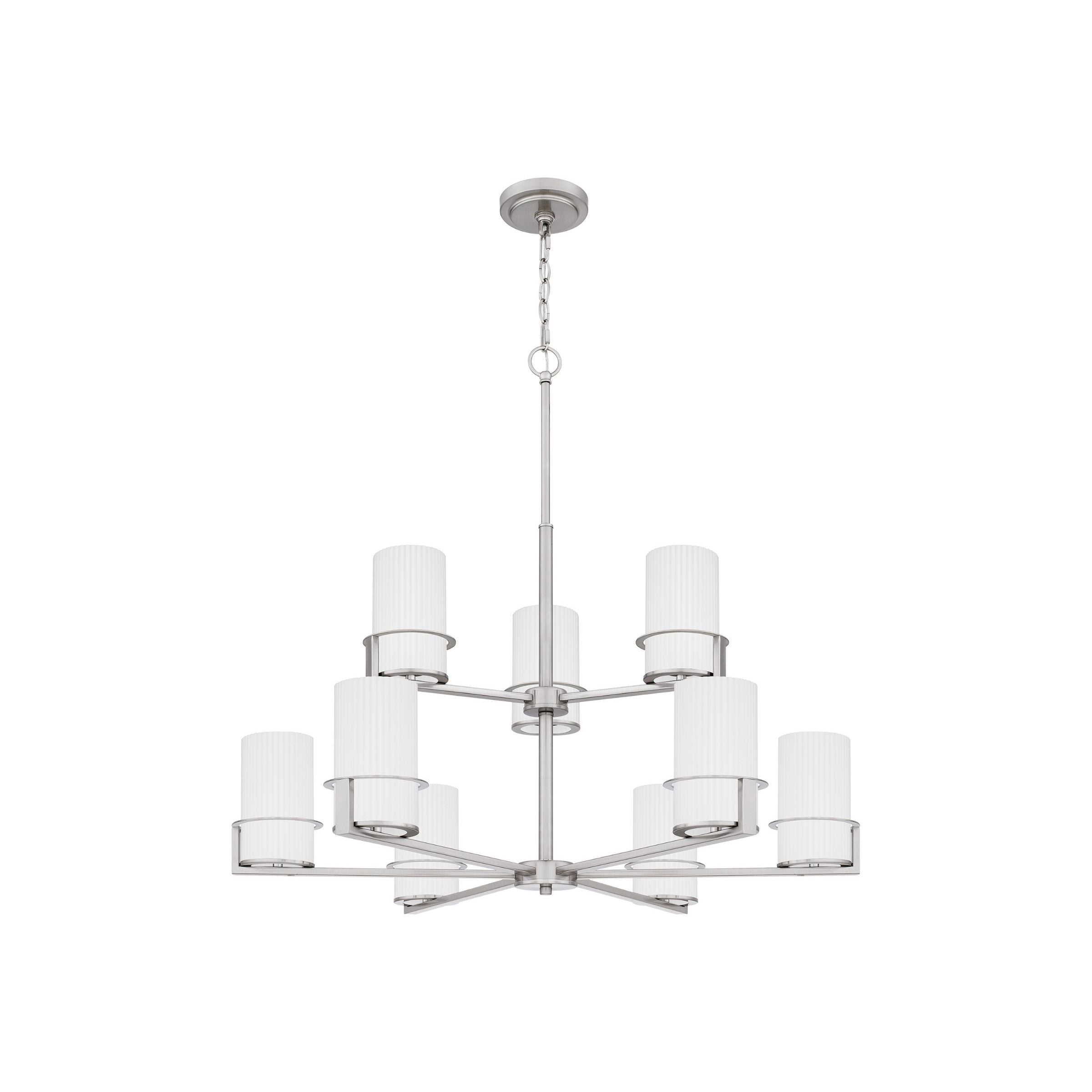 Seymoure Brushed Nickel Chandelier 30.5" X 32.5" X 32.5"D