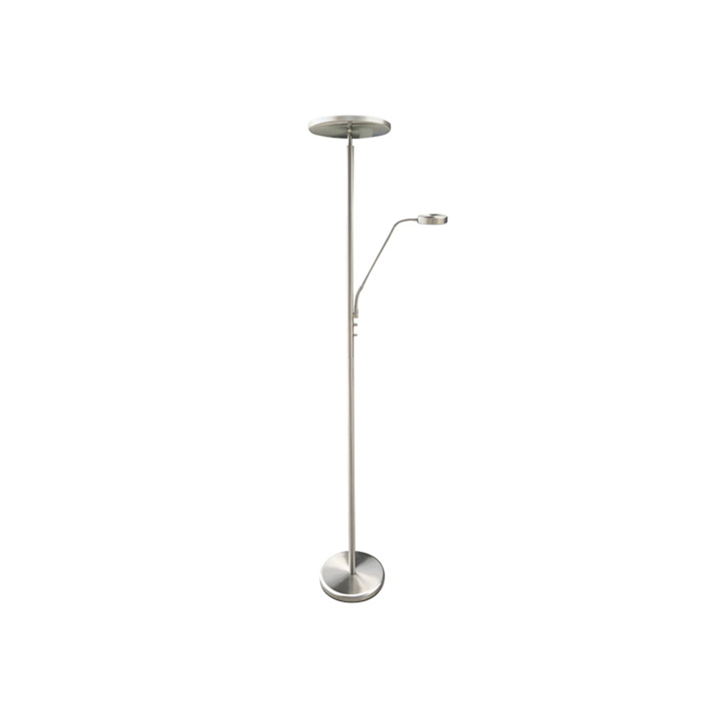 Brushed Nickel With Reading Light LED Torchiere 72"H
