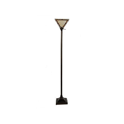 Libby Cream and Amber Tiffany-Style Glass Torchiere 69.5"H
