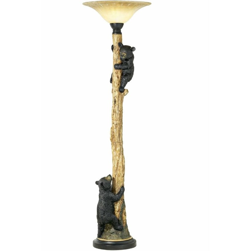 Ascending Bear Cubs Torchiere 70"H
