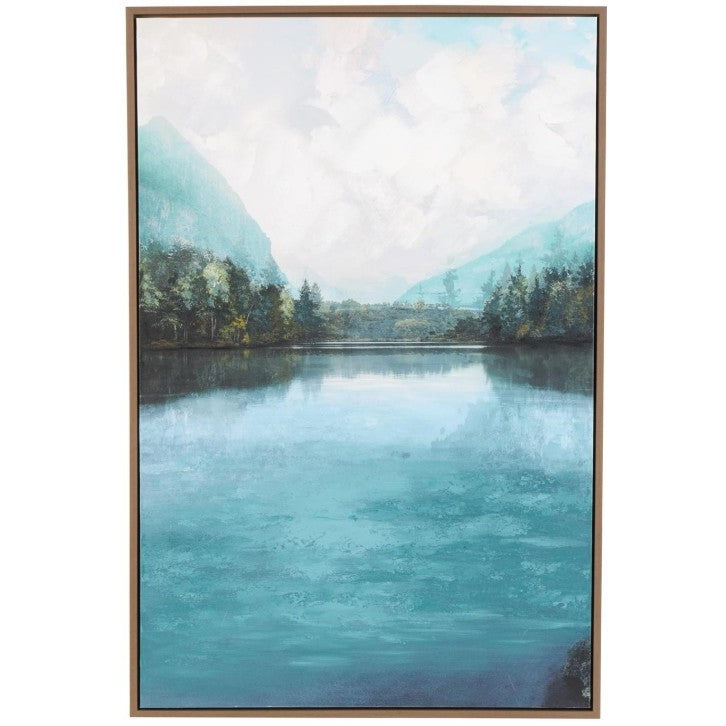 Blue Lake Framed Canvas Art 40"W x 50"H