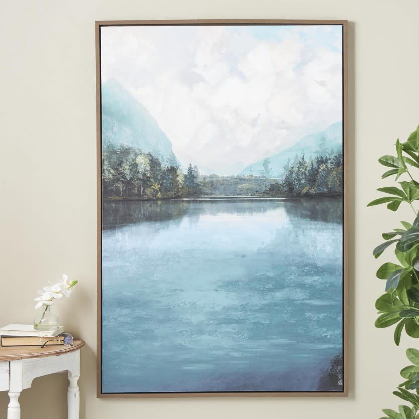 Blue Lake Framed Canvas Art 40"W x 50"H