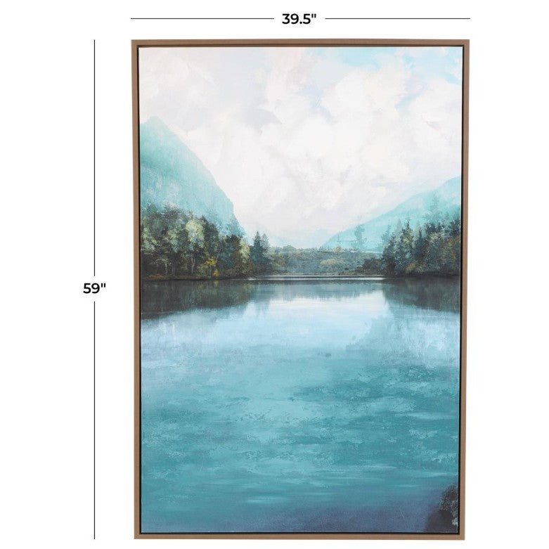 Blue Lake Framed Canvas Art 40"W x 50"H