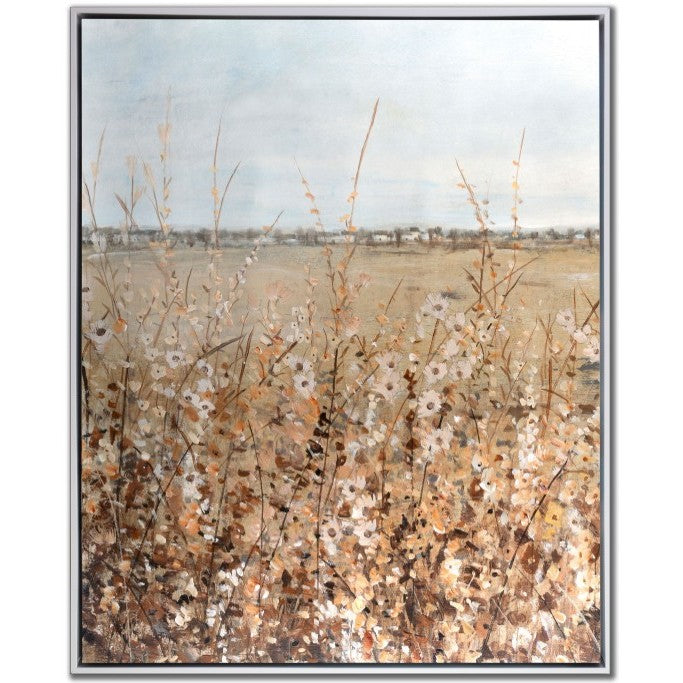 Umber Fields I Hand Embellished Framed Canvas 24"W x 30"H