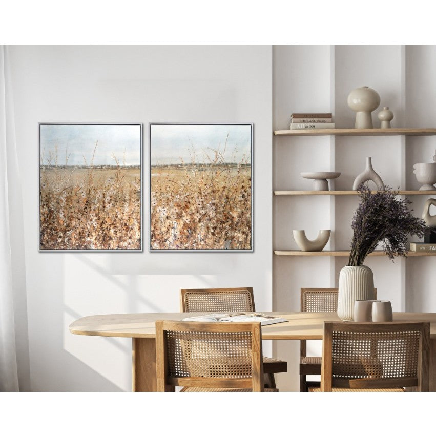 Umber Fields I Hand Embellished Framed Canvas 24"W x 30"H
