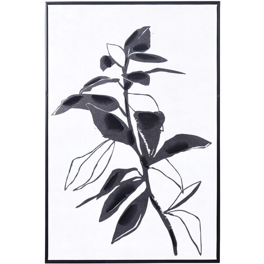Charcoal Botanical I Framed Canvas Art 24"W x 35"H