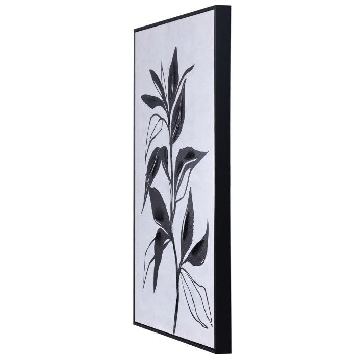 Charcoal Botanical II Framed Canvas Art 24"W x 35"H