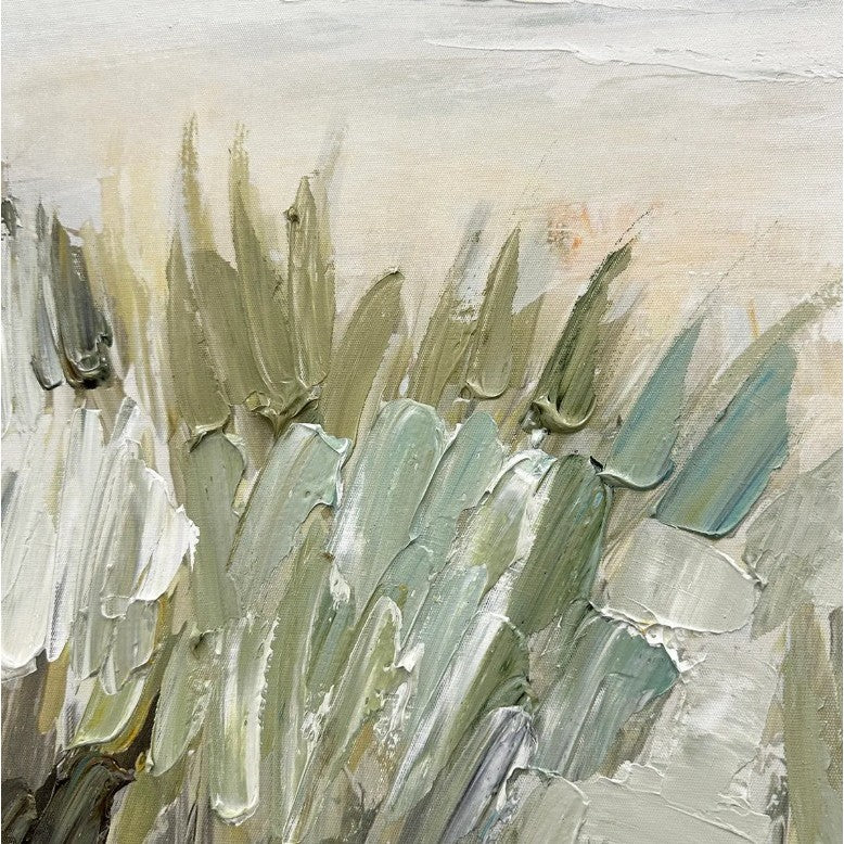 Seaside Textured Hand Painted Framed Canvas 39"W x 39"H