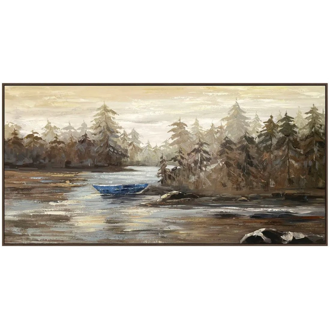 Lakeside Hand Painted Framed Canvas 60"W x 30"H