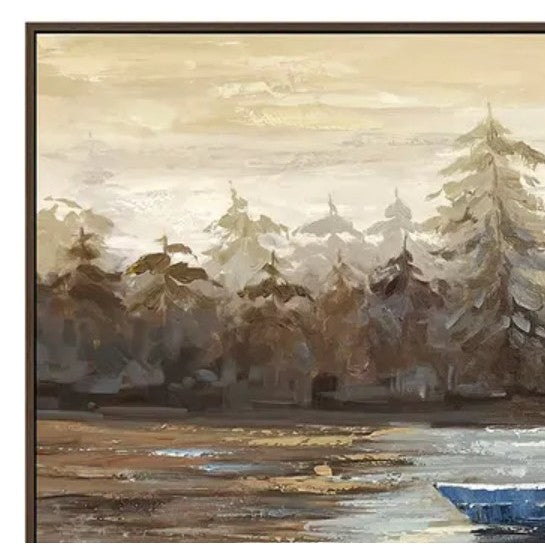Lakeside Hand Painted Framed Canvas 60"W x 30"H