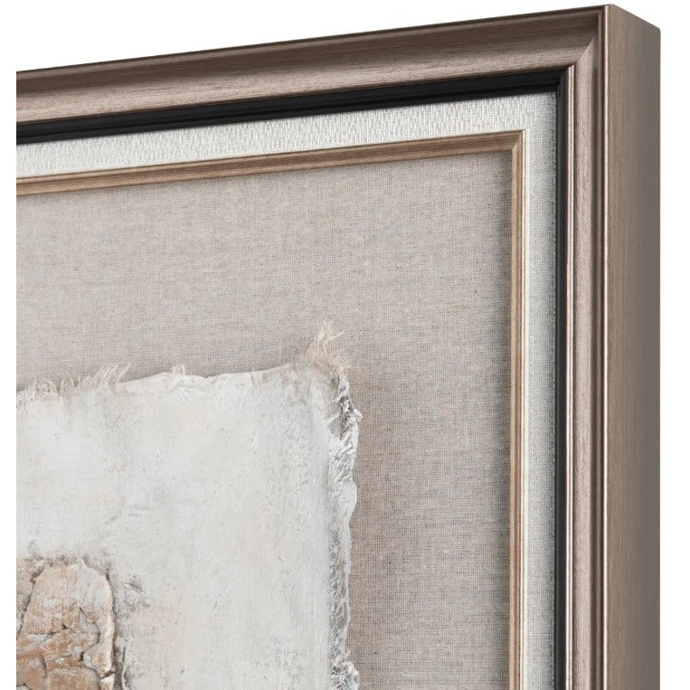 Brown and Cream Abstract Framed Canvas 40"W x 50"H