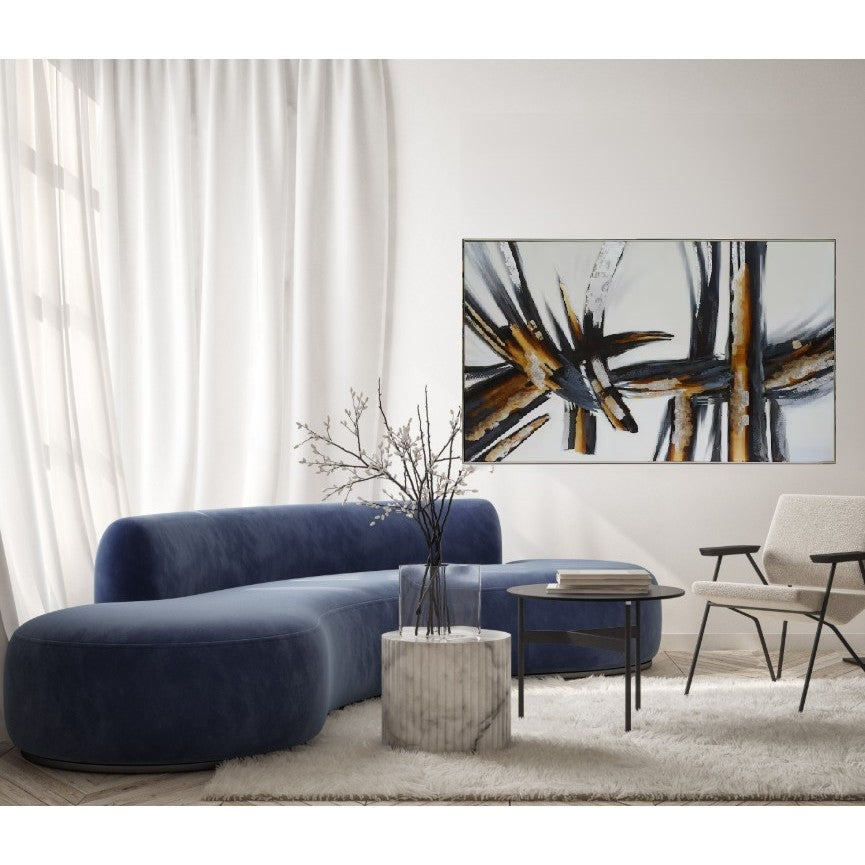 Black and Multi-Colored Abstract Oil Painting 82"W x 52"H