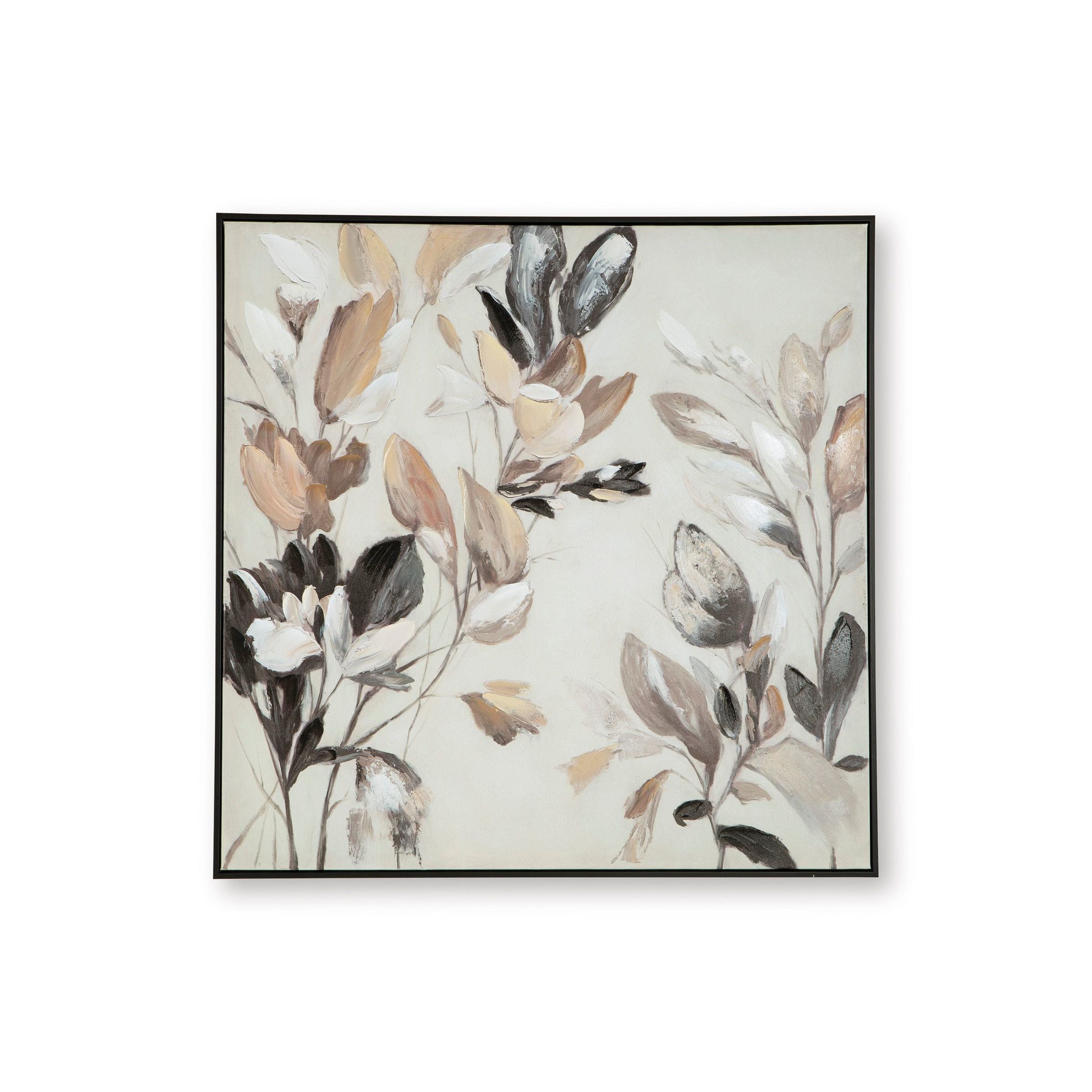 Black and Tan Framed Canvas 40"W x 40"H