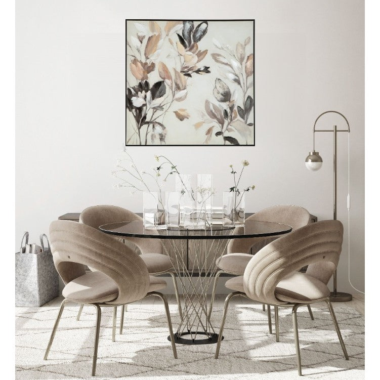 Black and Tan Framed Canvas 40"W x 40"H