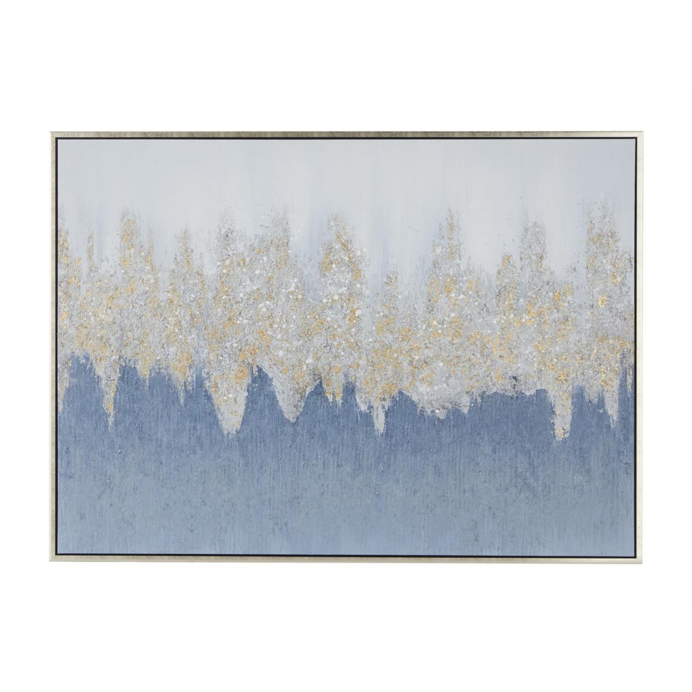 Blue Sparkle Abstract Framed Canvas Art 66"W x 48"H
