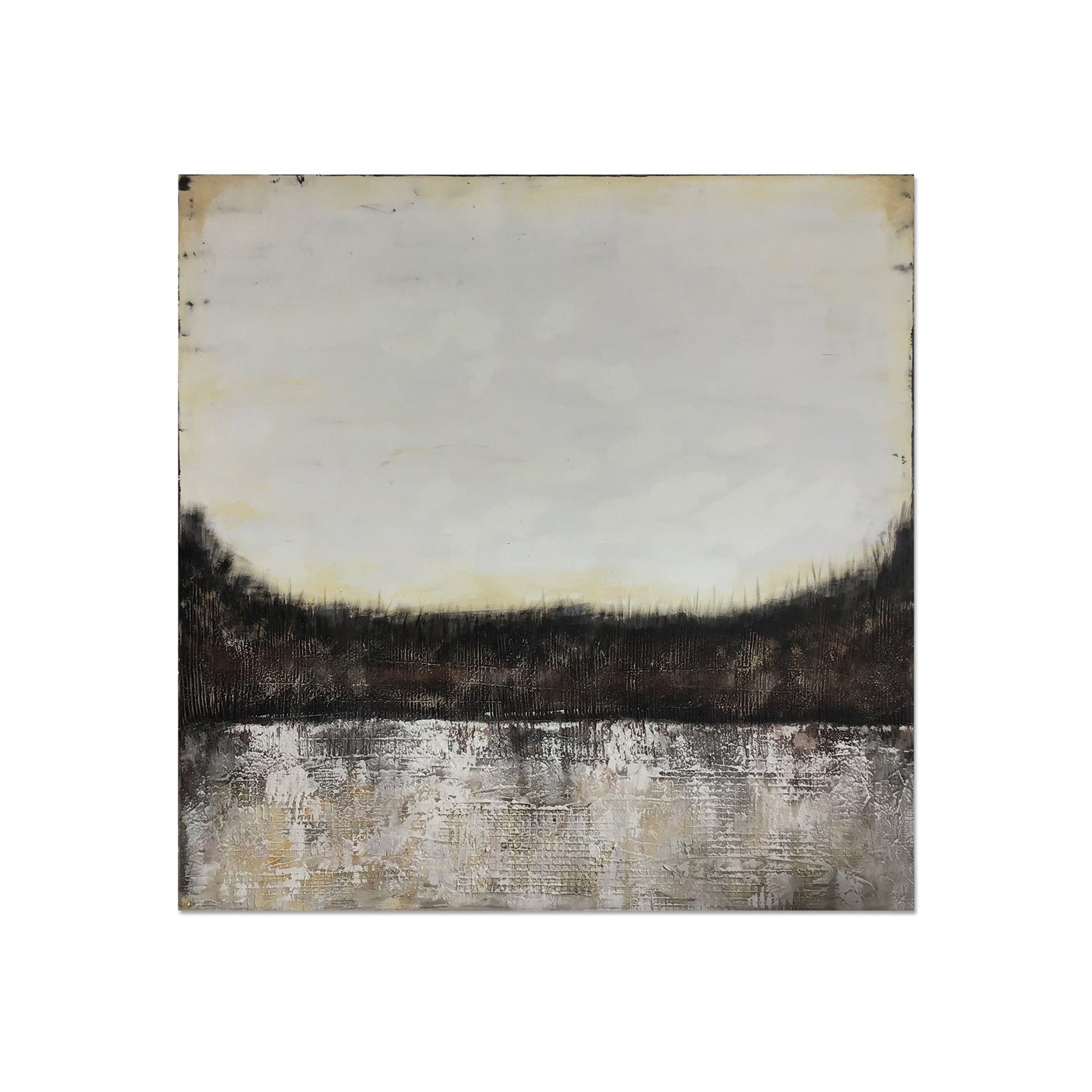 Black, White, and Cream Abstract Canvas Art 60"W x 60"H