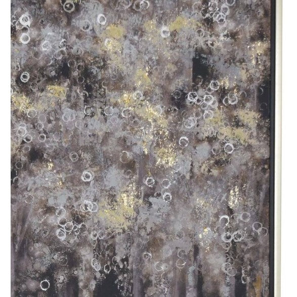 Silver and Gold Trees Framed Oil Painting 35.5"W x 47.25"H
