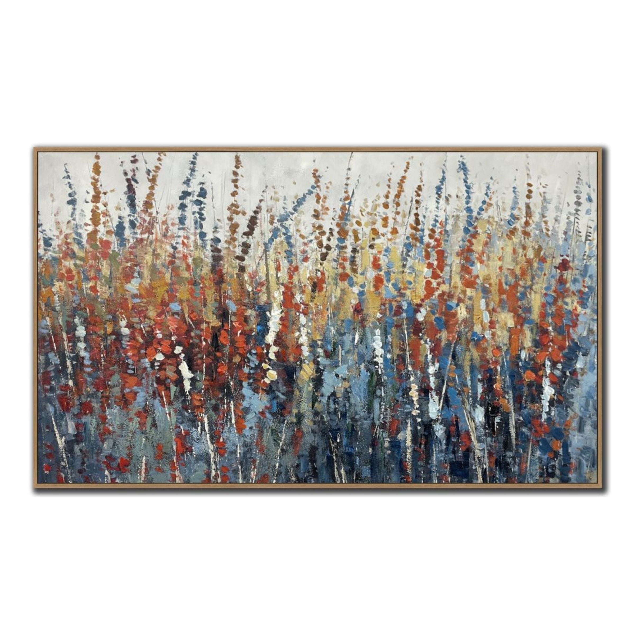 Wildflowers Hand Embellished Framed Canvas 50"W x 30"H