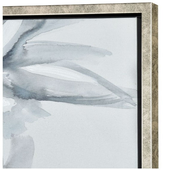 White and Blue Flowers Framed Art 59"W x 29.5"H