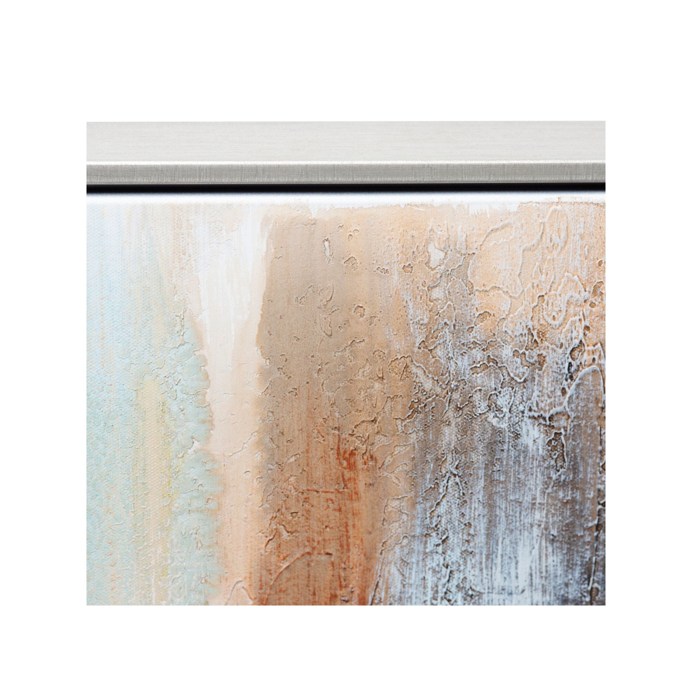 Blue, Bronze, and Gold Abstract Framed Canvas 79"W x 59"H