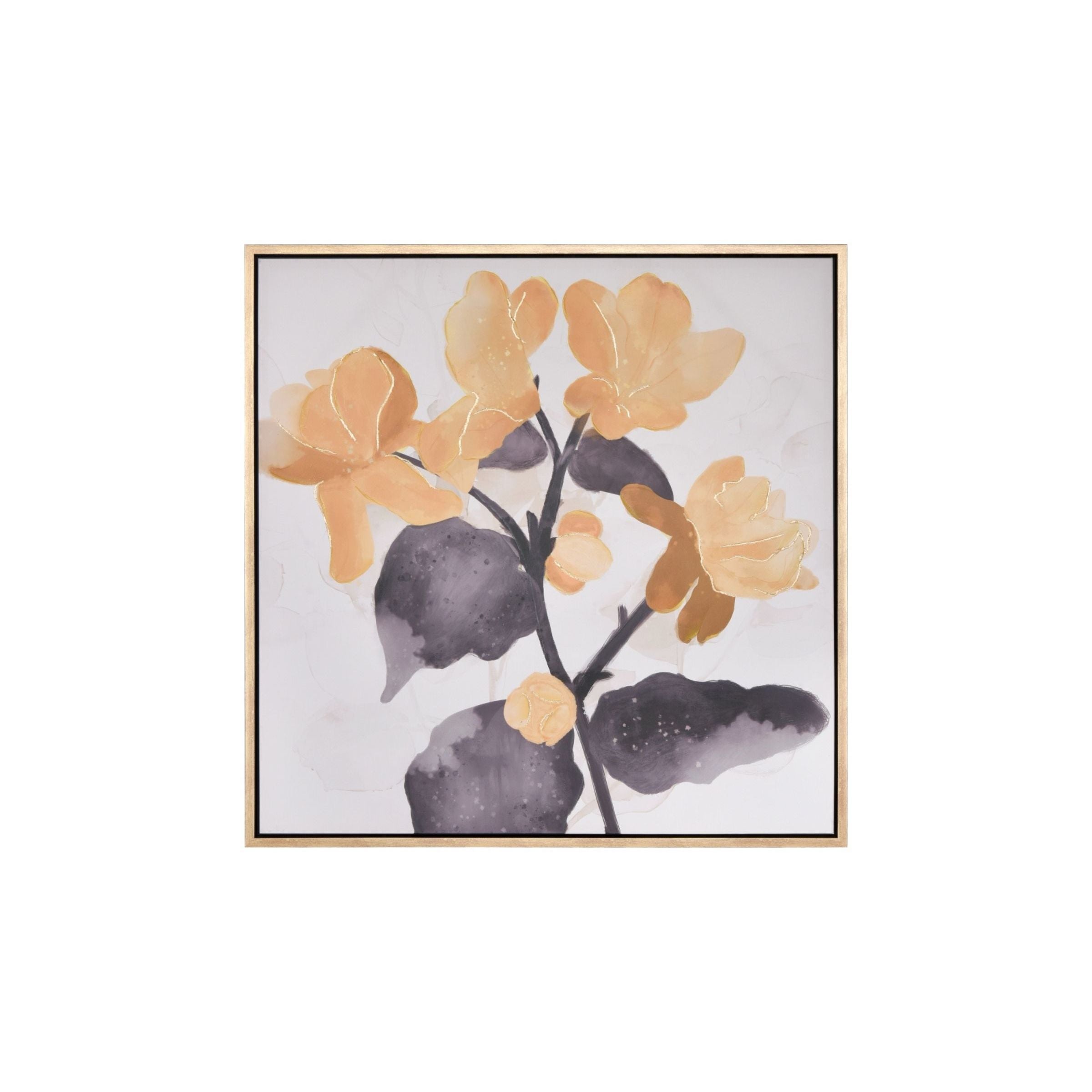 Yellow Flowers Framed Art 39"W x 39"H