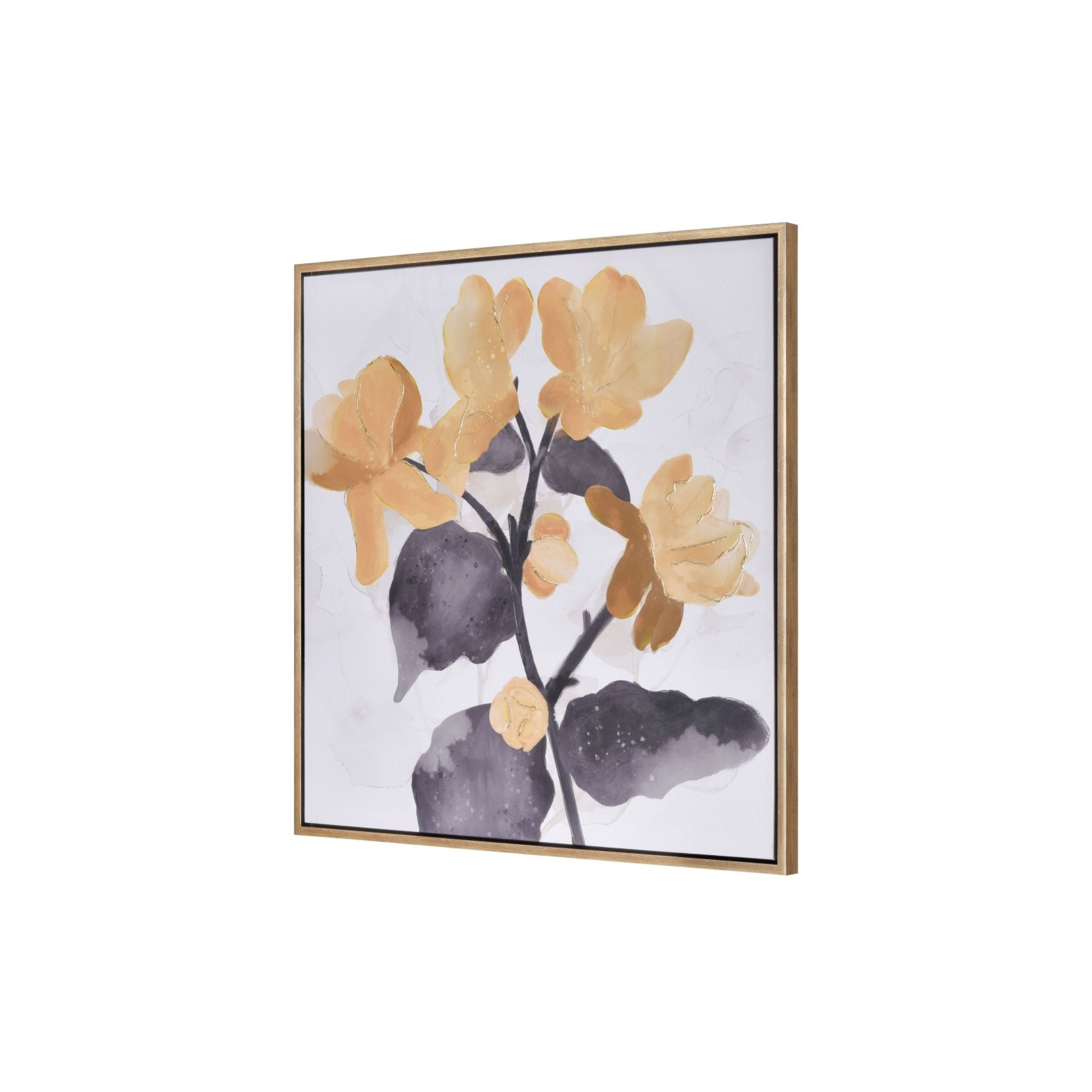Yellow Flowers Framed Art 39"W x 39"H