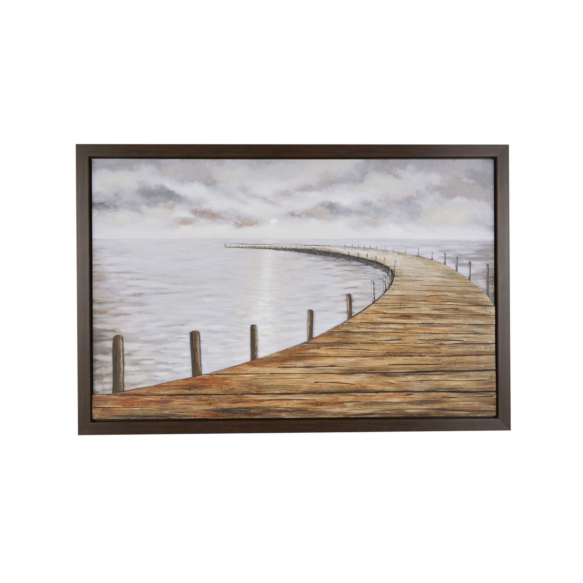 Wood Pier Framed Canvas Art 59"W x 39"H