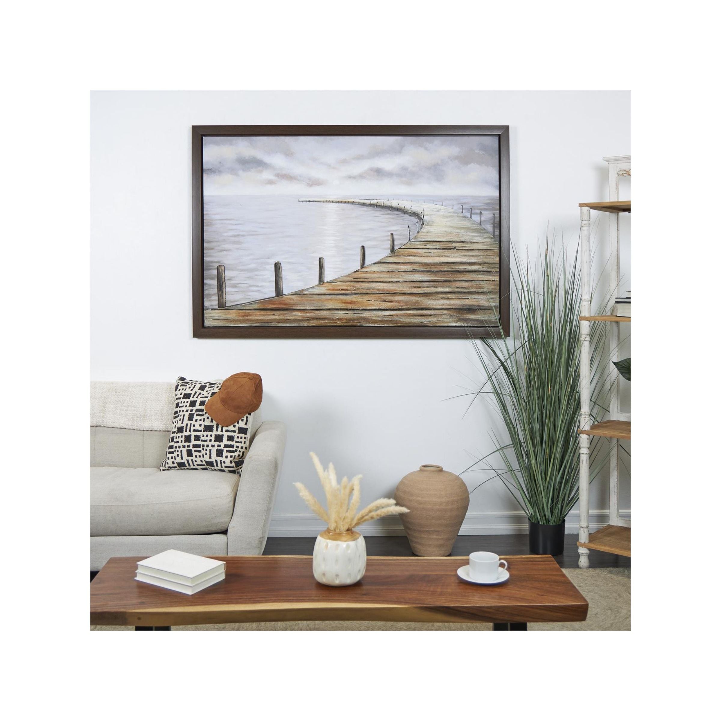 Wood Pier Framed Canvas Art 59"W x 39"H