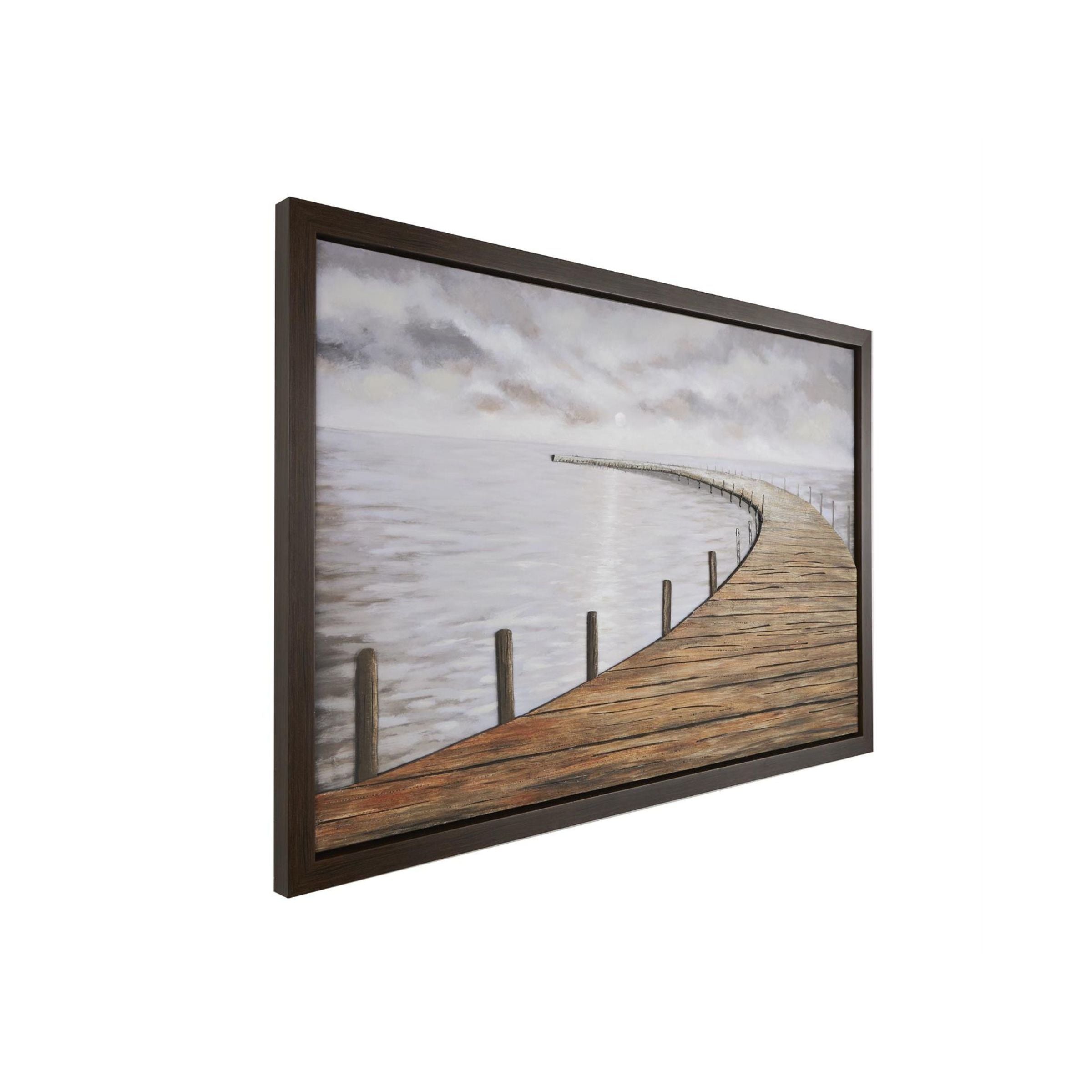 Wood Pier Framed Canvas Art 59"W x 39"H