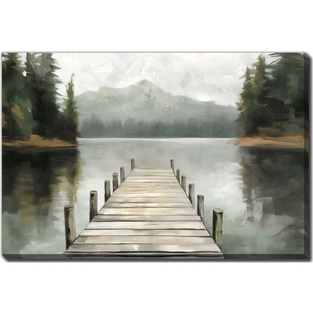 Pine Pier Hand Embellished Canvas 48"W x 32"H