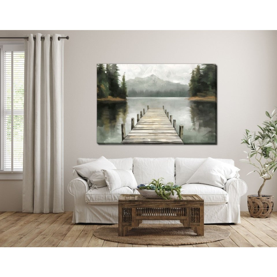 Pine Pier Hand Embellished Canvas 48"W x 32"H