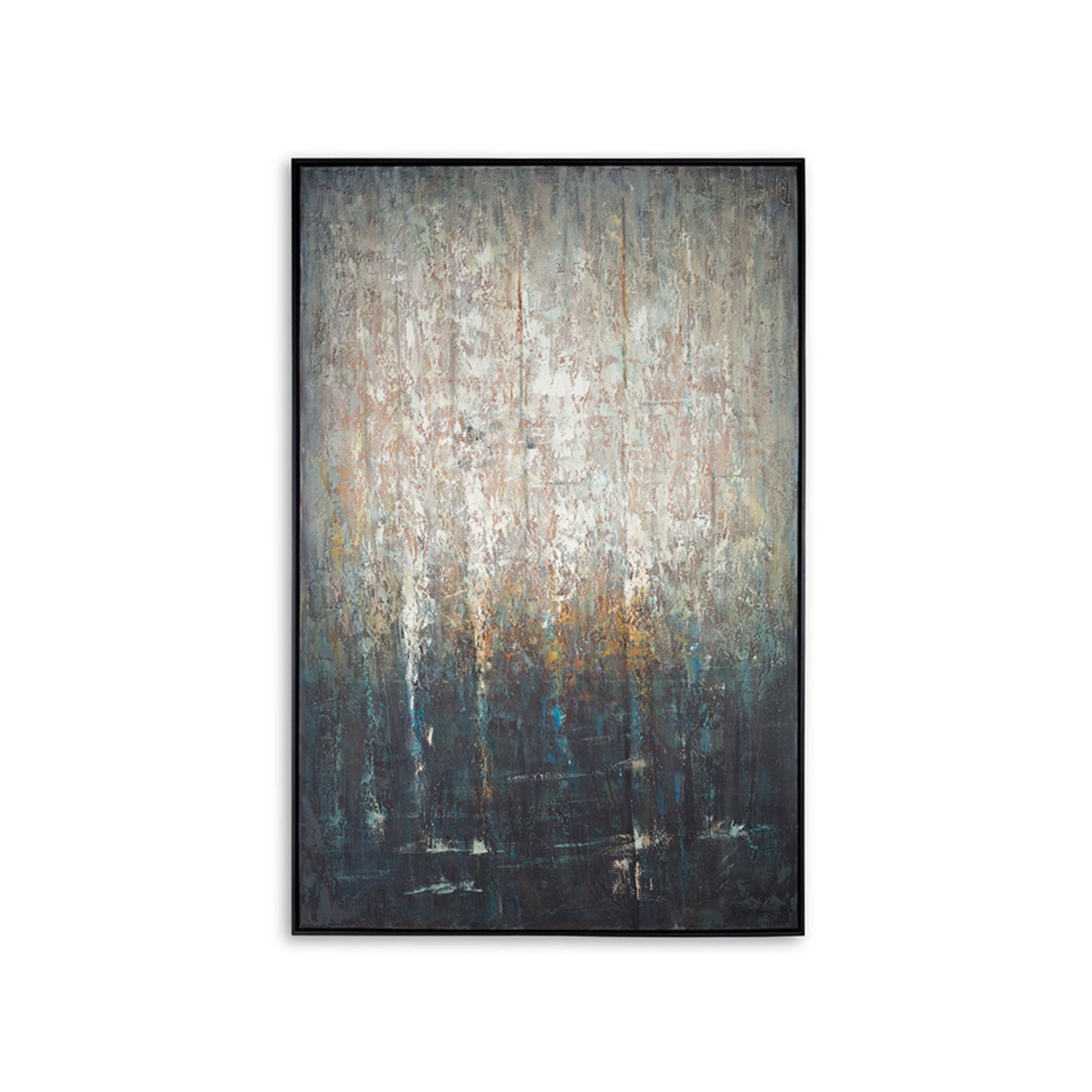 Moody Abstract Framed Painting 48"W x 72"H