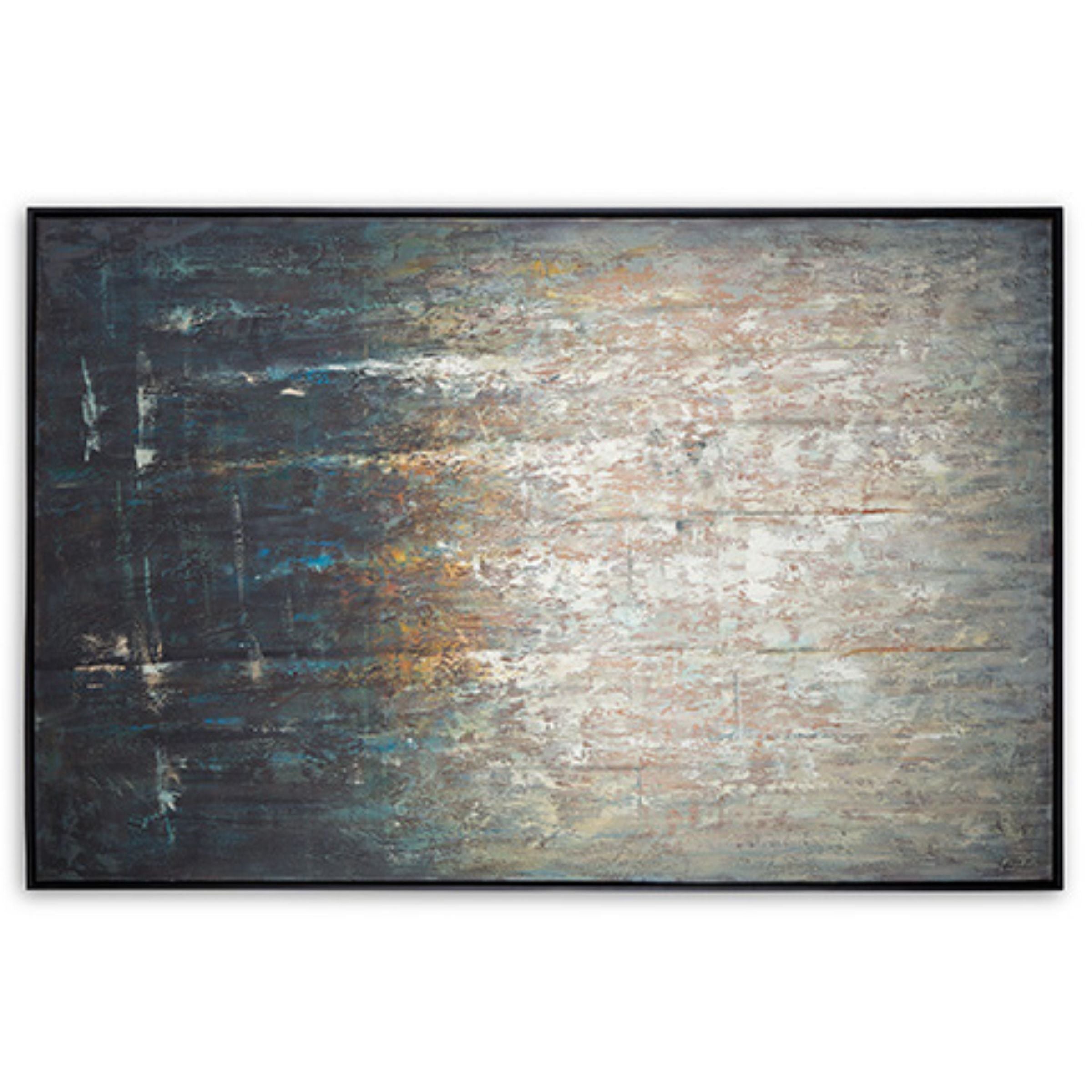 Moody Abstract Framed Painting 48"W x 72"H