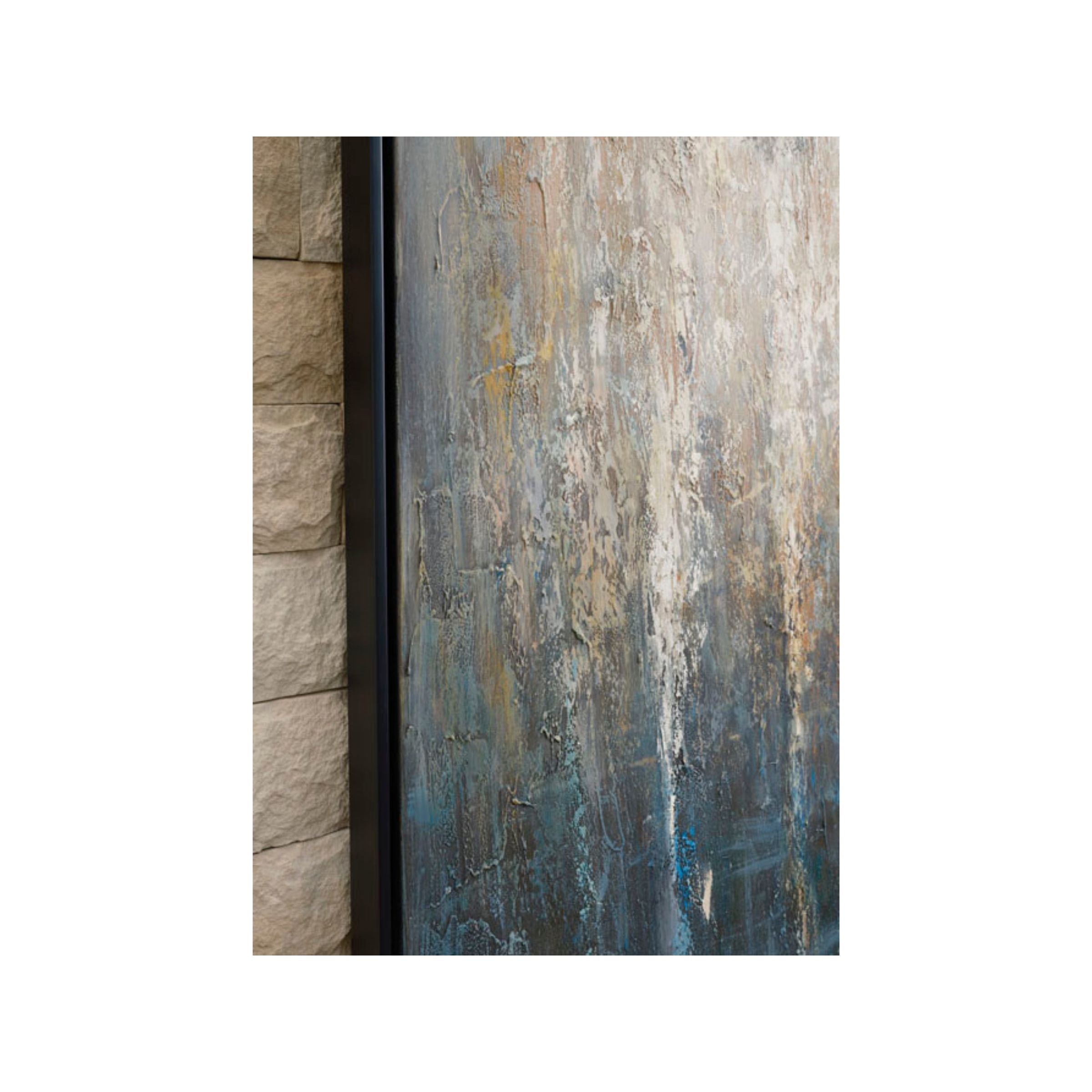 Moody Abstract Framed Painting 48"W x 72"H