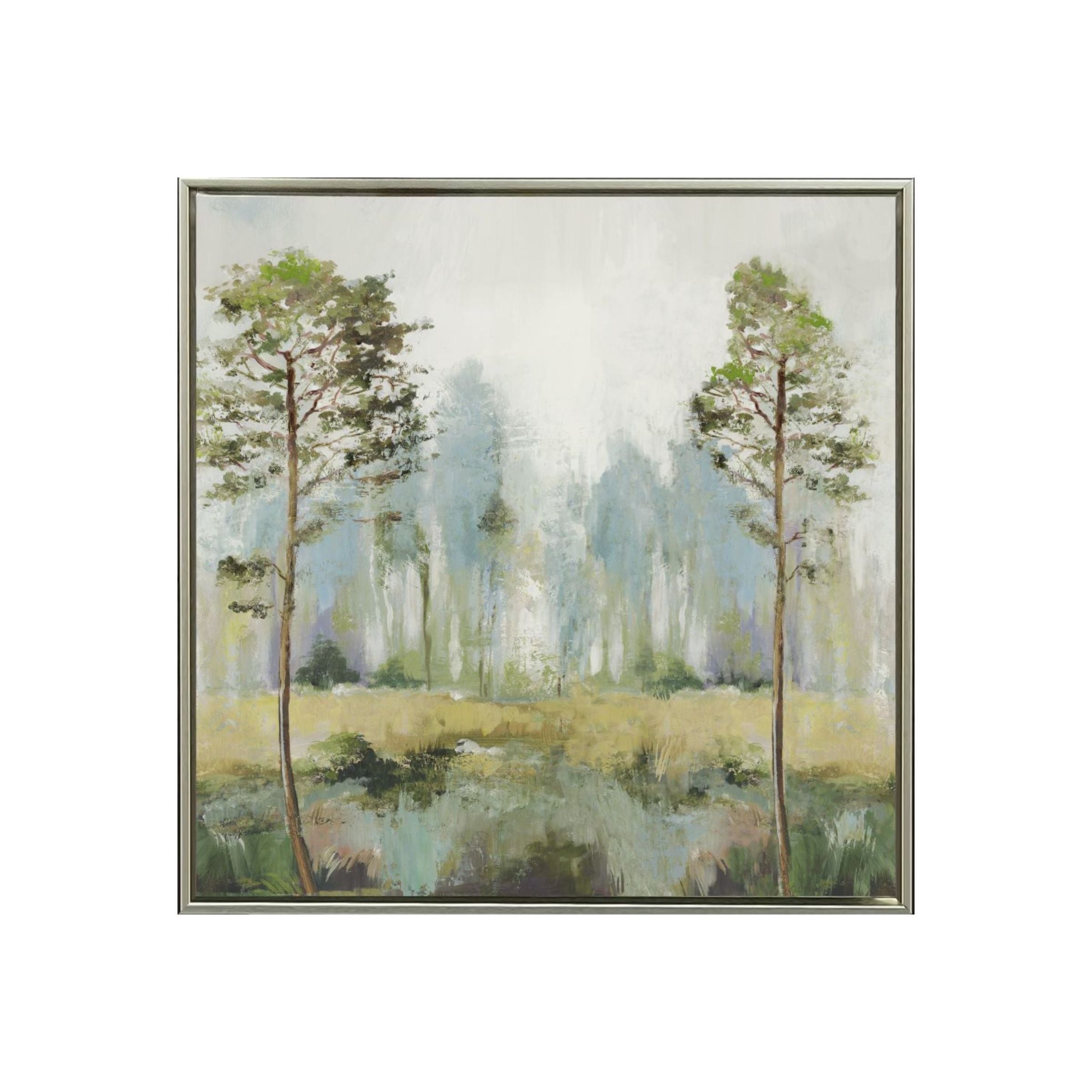 Green Trees II Hand Embellished Framed Canvas 30"W x 30"H Each