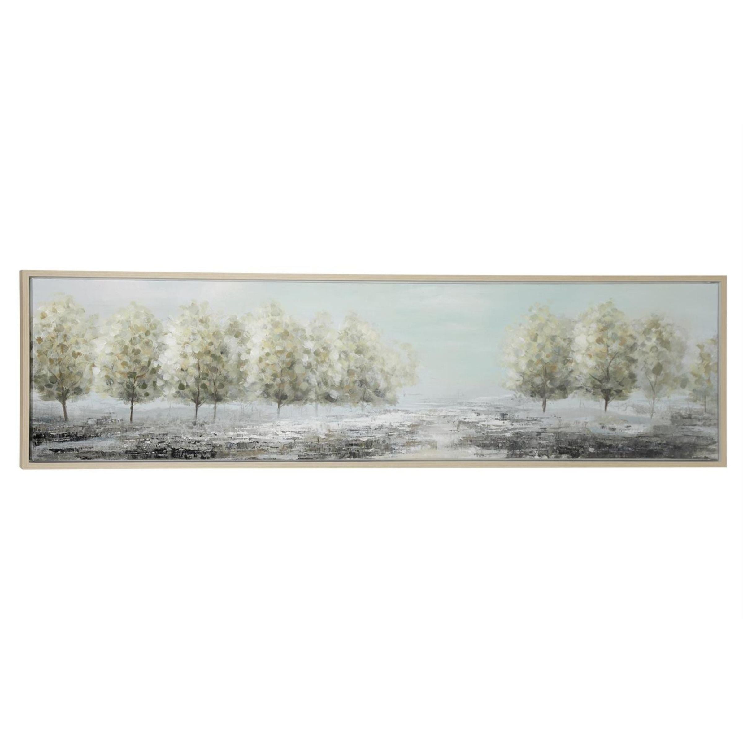 Green Treeline Framed Canvas Art 71"W x 20"H