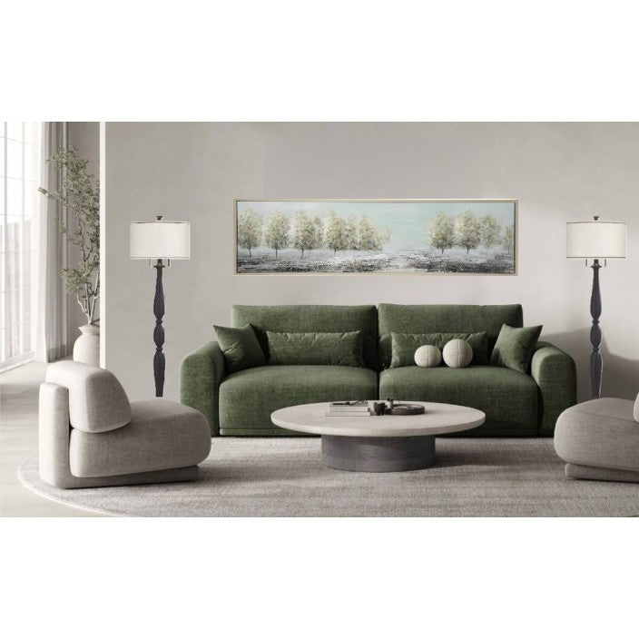 Green Treeline Framed Canvas Art 71"W x 20"H