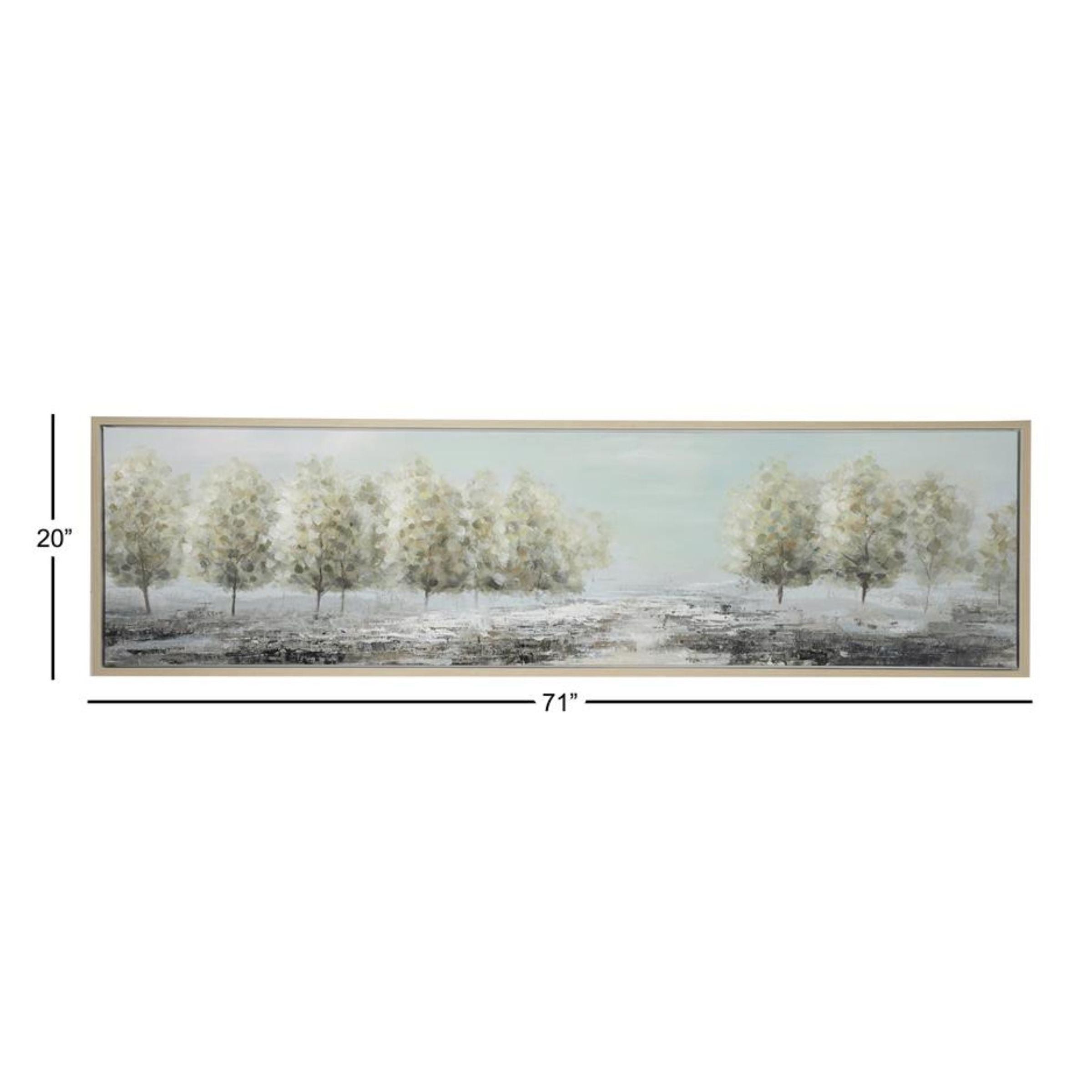 Green Treeline Framed Canvas Art 71"W x 20"H