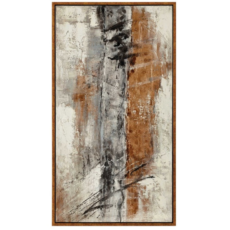 Spice Abstract Hand Painted Framed Canvas 32"W x 58"H