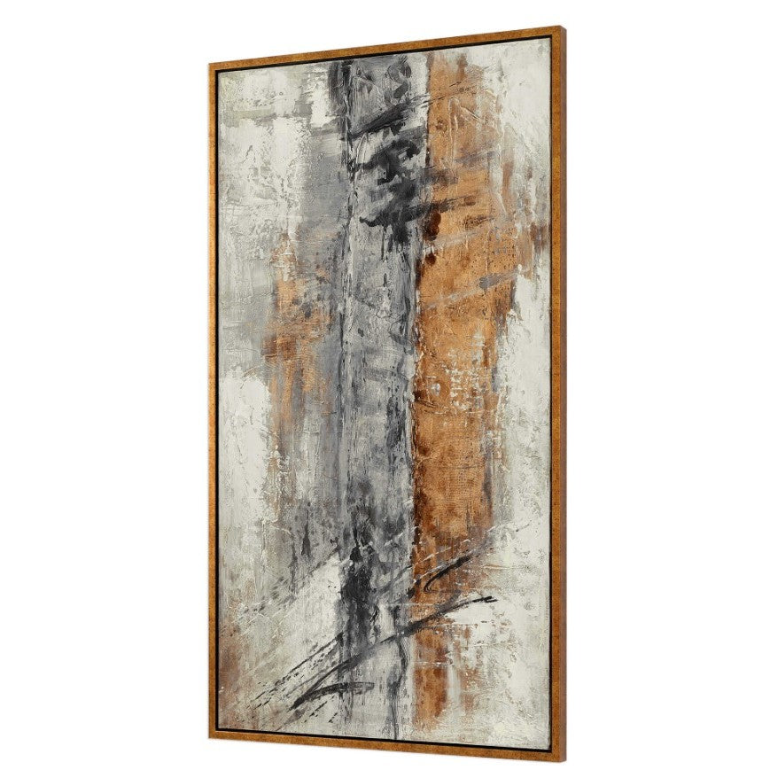 Spice Abstract Hand Painted Framed Canvas 32"W x 58"H